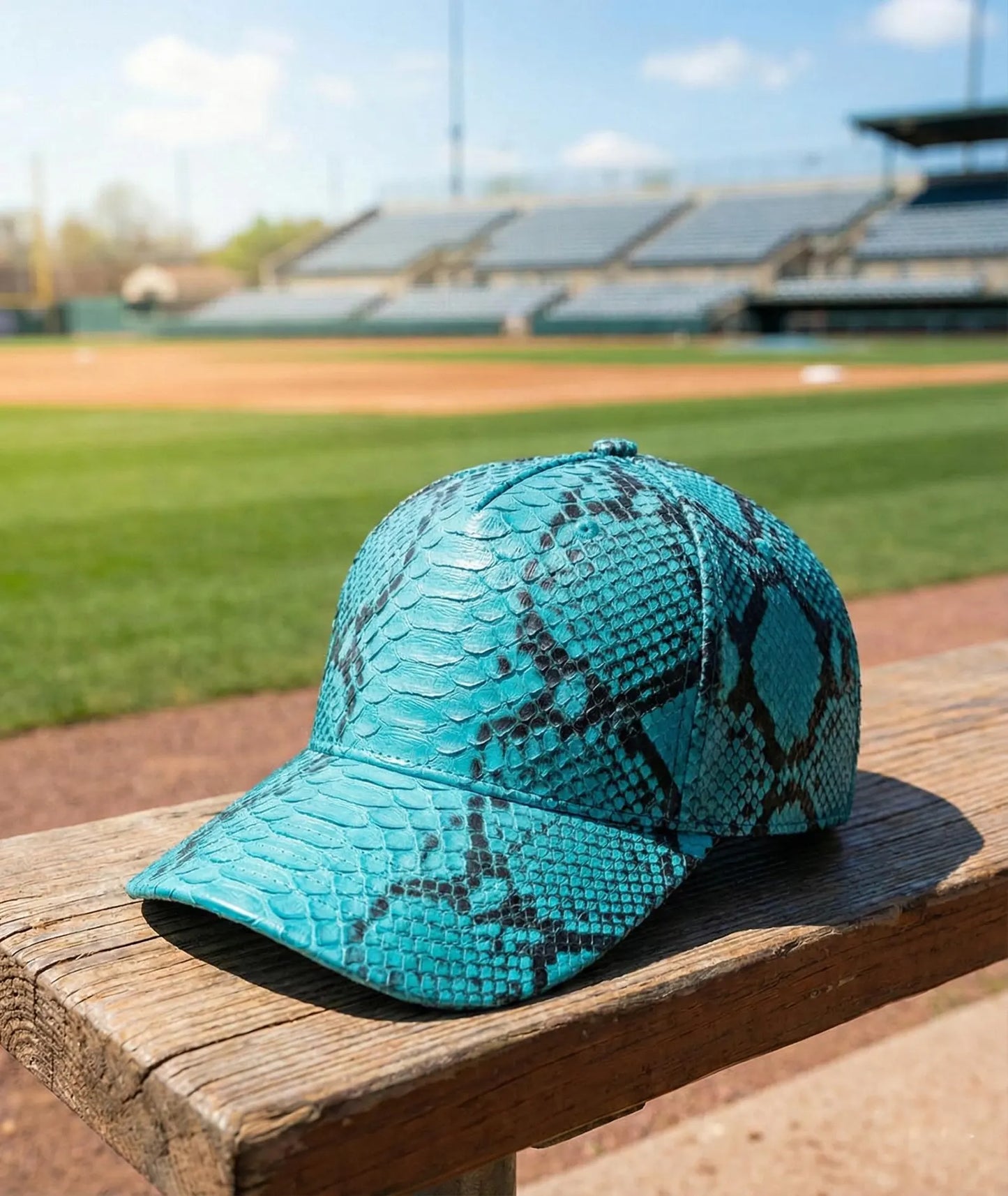 Genuine Embossed Leather Baseball Hat